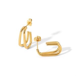 18K Gold Plated Hoop Earrings